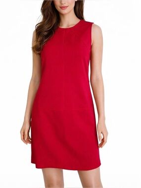 NEW Loft red sheath shift dress sleeveless SZ 6 knee length back zip up cocktail